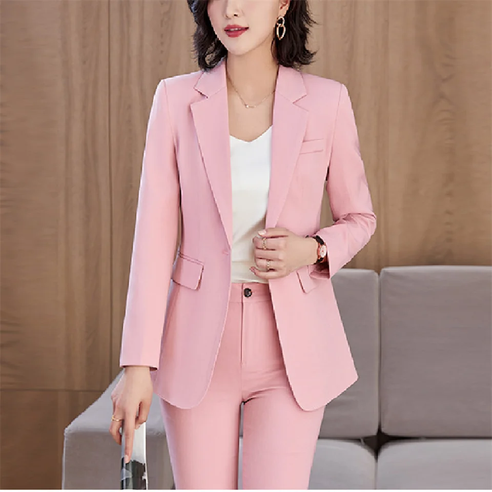 Spring Fashion Women Blazer Jacket New Office Lady Solid Color Business Coat Casual Femme Female Outerwear Chic Tops