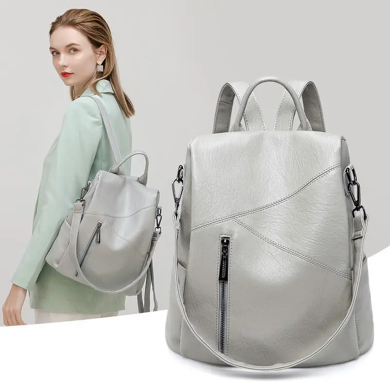 

Women Soft Leather Backpacks Vintage Female Shoulder Bags Fashion Waterproof Travel Casual Ladies Bagpack Mochilas School Bags