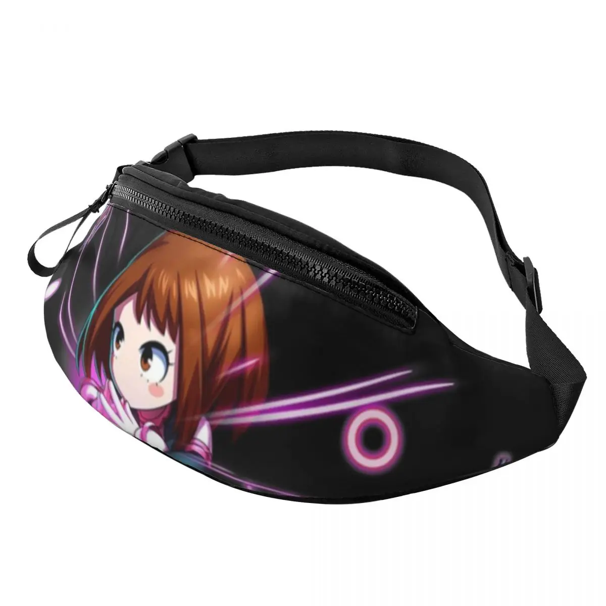 

Ochaco Uraraka Clasp Waist Bag My Hero Academia Funny Polyester Waist Pack Sports Female Bag