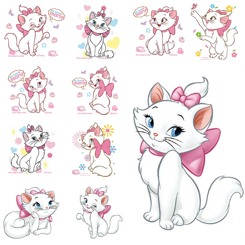 

Marie Cat Iron On Patchs for Clothing Disney Plus Heat Transfer Stickers for Cloth Parches Termoadhesivos Para Ropa cheap items