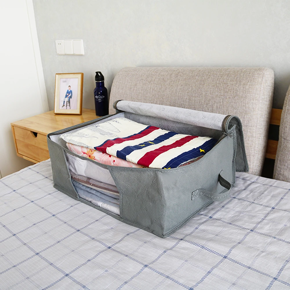 Утолщенная Нетканая сумка для хранения одеял коробка одежды дорожная