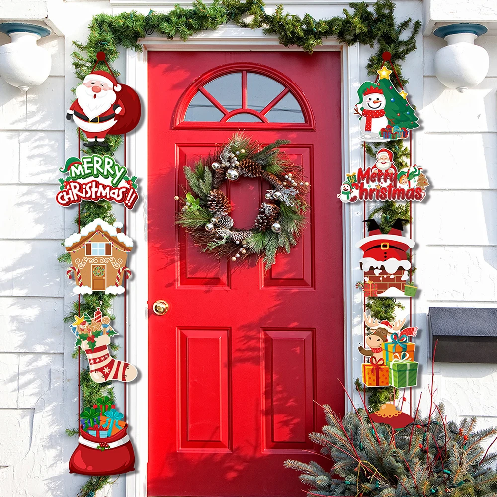 

Веселый дневной баннер, мультяшный Снеговик, Санта, элемент, декоративная фотография на Рождество, подвеска, товары для дома и двора