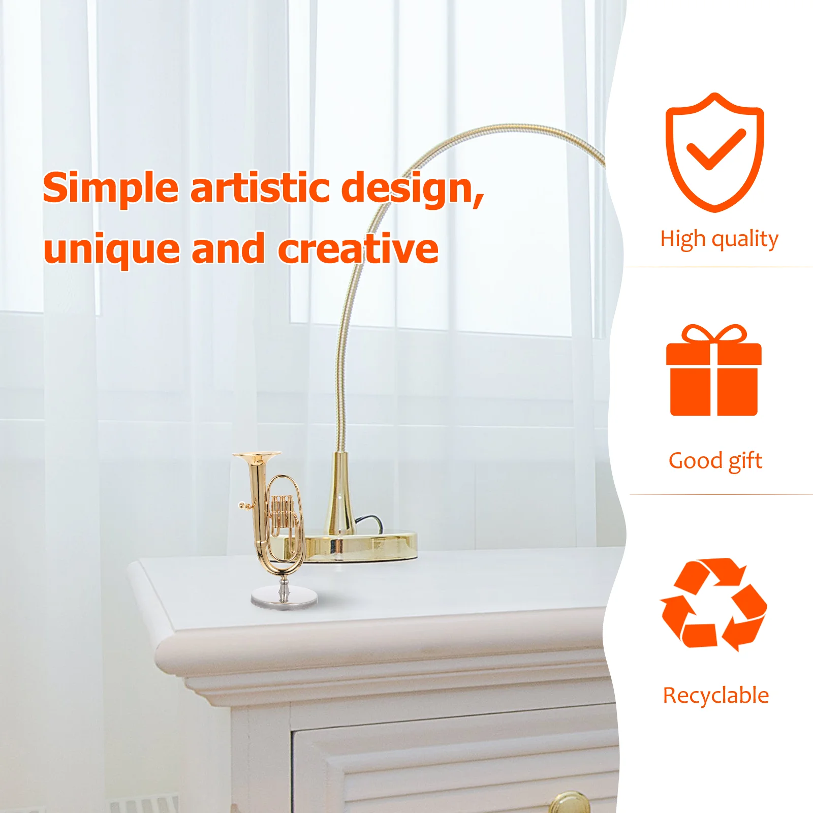 Baridong украшения офисный декор медный настольный баритон мини домашний 24-каратный