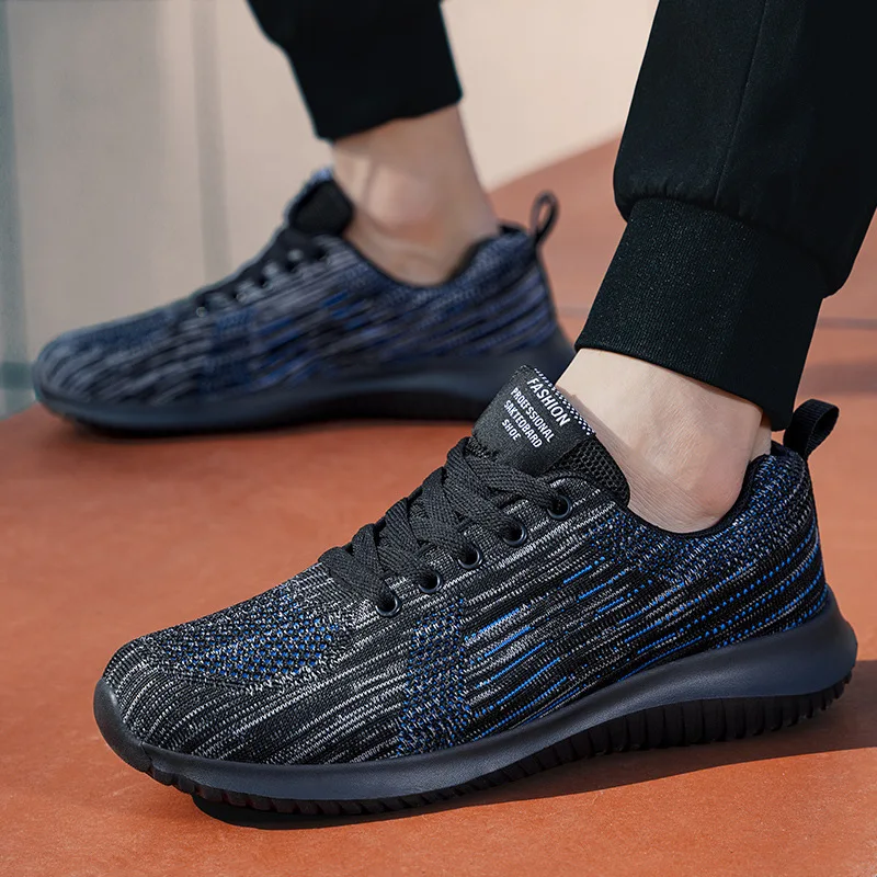 

Men Sport Shoes Lightweight Running Sneakers Walking Casual Breathable Shoes Non-slip Comfortable black Big Size 39-48