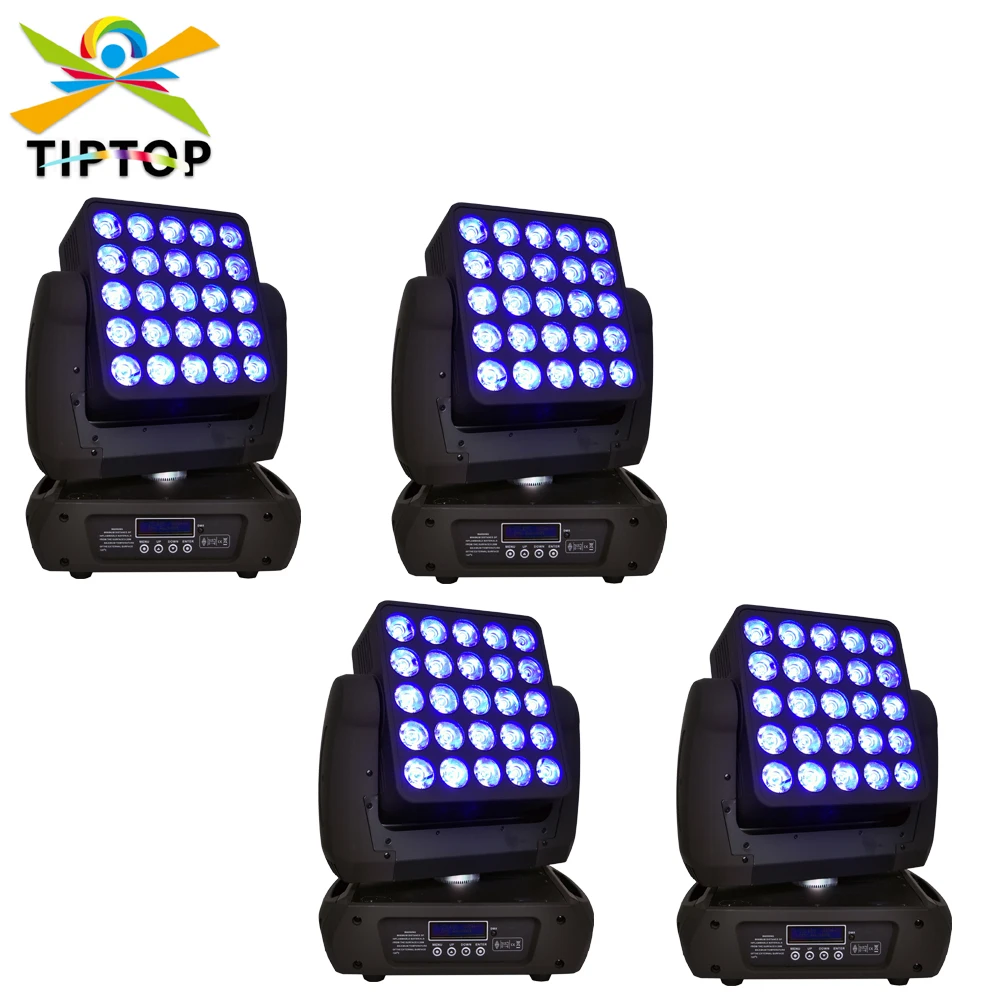 

Gigertop 4 Pack 400W Stage Background Audience Light 25 x 12W RGBW Matrix Led Moving Head Light DJ Wedding Party Show Live