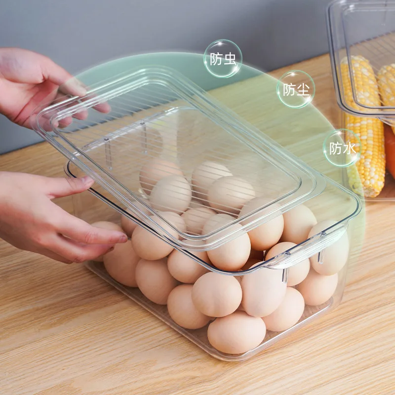 whyy transparent refrigerator organizer food storage boxes egg box fresh keeping with cover for kitchen tool gadgets accessories free global shipping