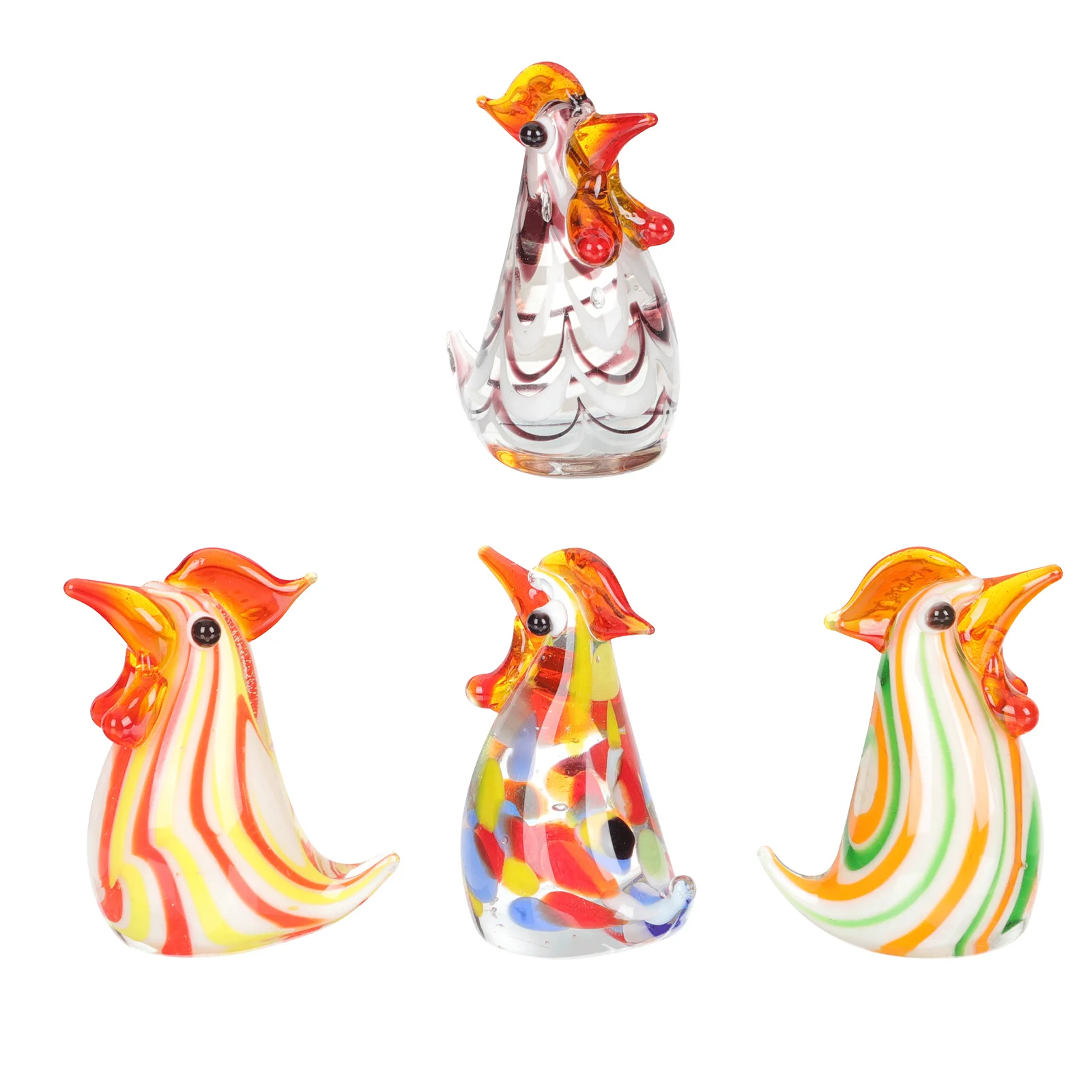 

Chicken Figurine Rooster Blown Chick Animal Figurines Miniature Easter Sculpture Mini Statues Ornament Hand Animals Statue