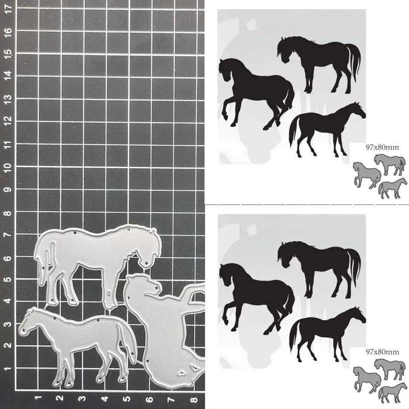 

Металлические штампы с изображением животных лошади для скрапбукинга тиснения папка для резки бумаги ремесла DIY