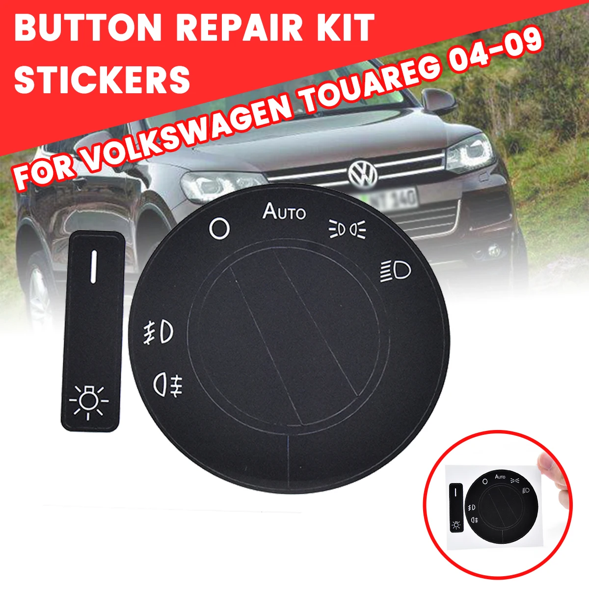 

Car Stickers Kit For VW For Volkswagen Touareg 2004-2009 Car Headlight Switch Button Repair Decals Stickers