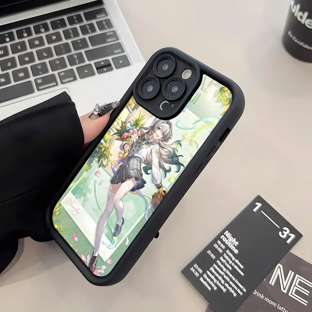 Фото Чехол для телефона H-Honkai Star Rail Firefly для iPhone 17 Air 16 E 15 14 Plus 13 12 11 Pro Max, силиконовый, мягкий №3