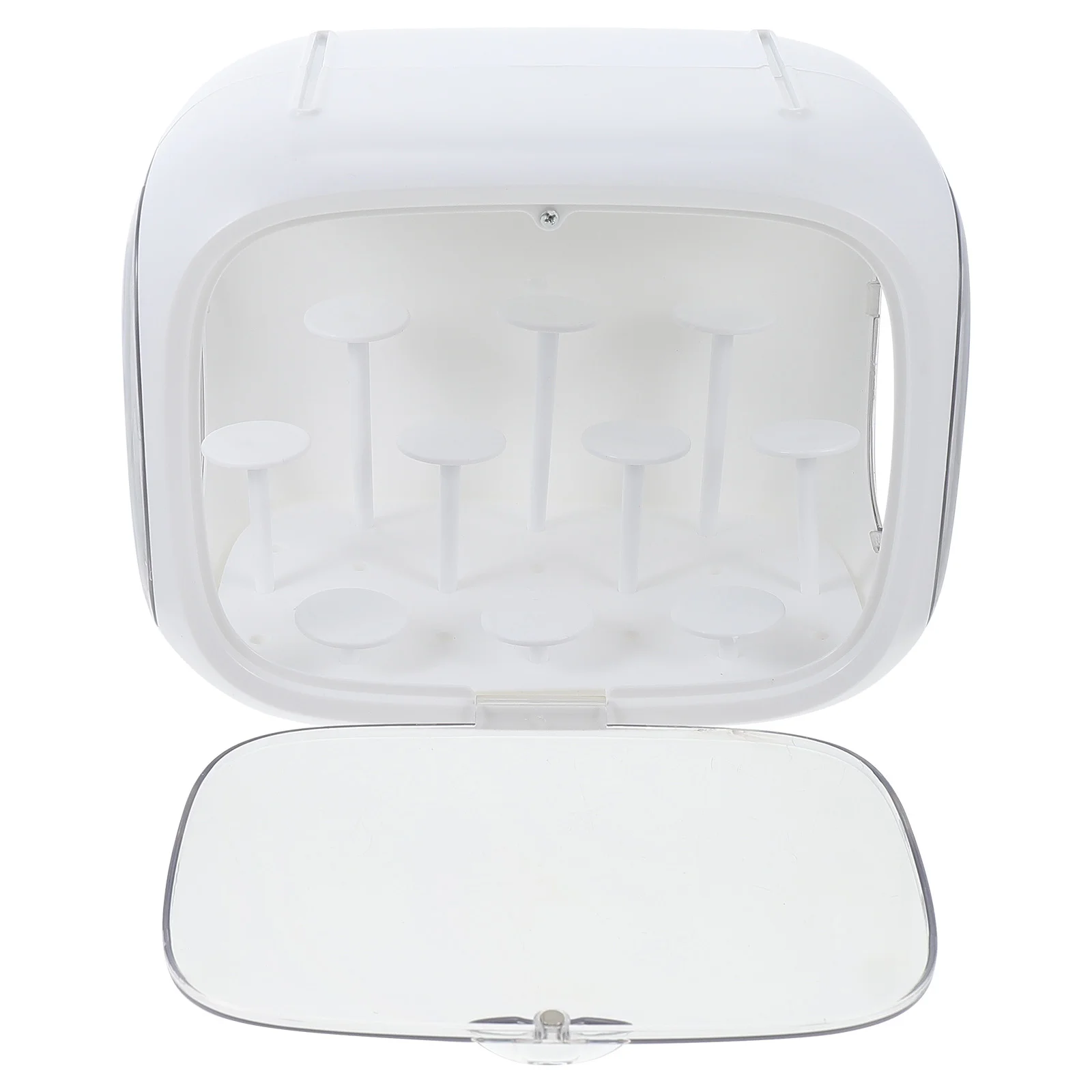 

Plastic Craft Showcase Transparent Adornment Box Model Case (White)