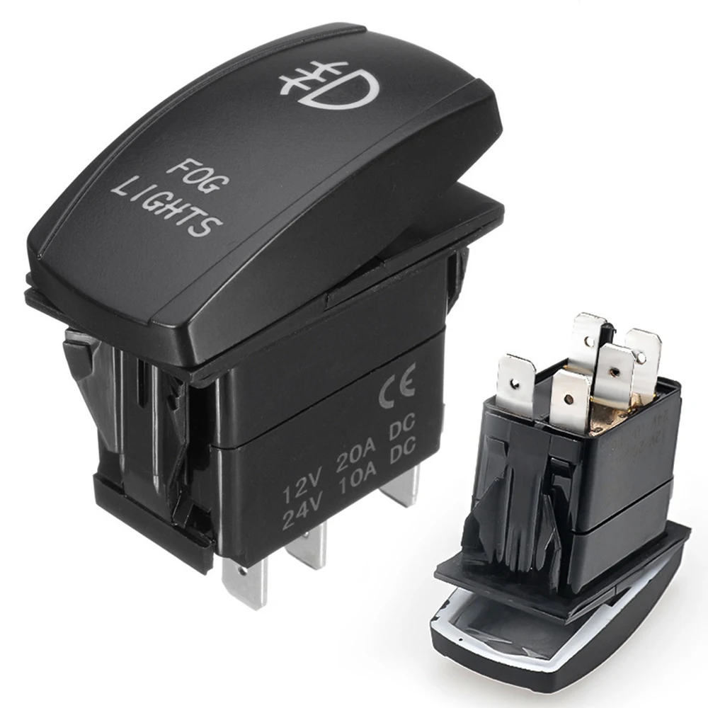 12V 24V Car Boat Rocker Toggle Switch Waterproof ON/OFF 5 Pin Latching Marine Push Button LED Light Bar FOG REAR SPOT Lights - купить по