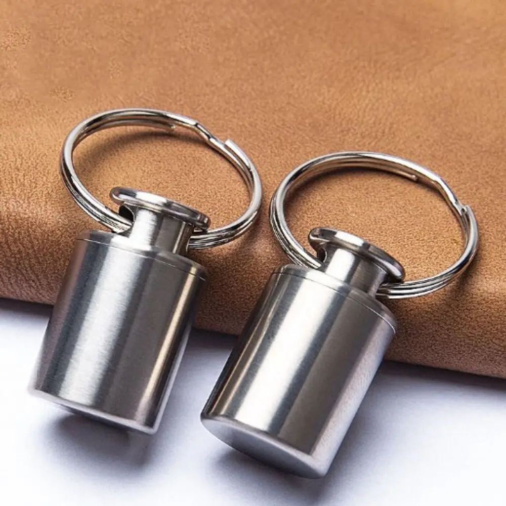 

Portable Titanium Waterproof Canister High Quality Mini Silver Storage Container Bottle Waterproof Bottle Outdoor Tool