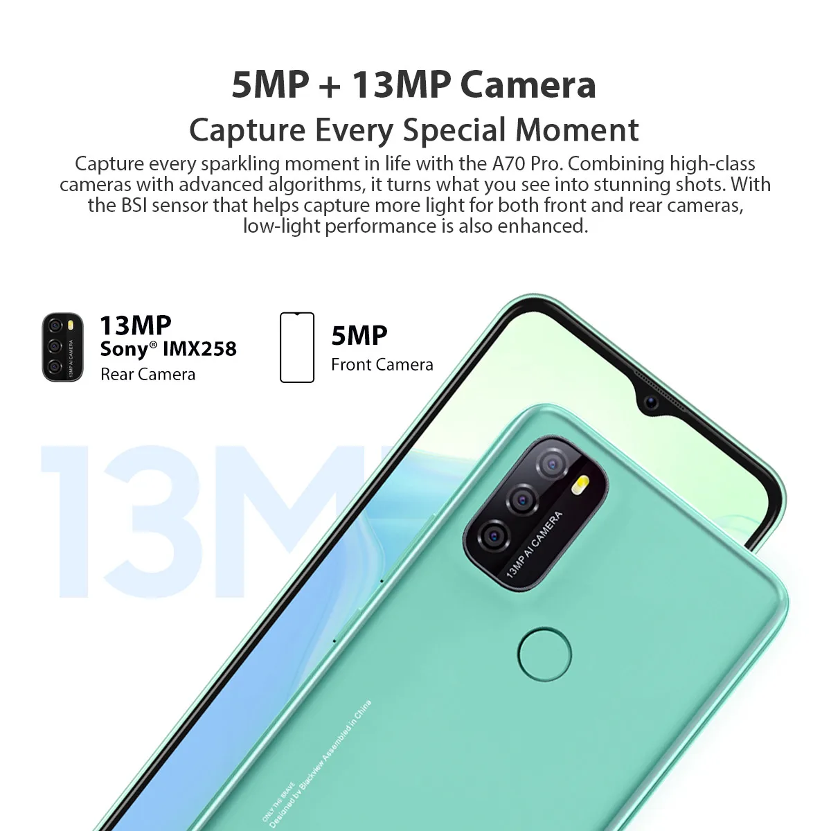 BLACKVIEW A70 Pro смартфон с 5 5-дюймовым дисплеем четырёхъядерным процессором ОЗУ 4 Гб