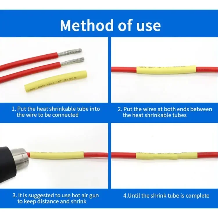 2:1 Heat Shrink Tubing Dia 1 2 3 4 5 6 7 8 9 10 12 14 16 20 25 30 40 50 mm Thermoresistant Sleeve Cable Repair Polyolefin Tube