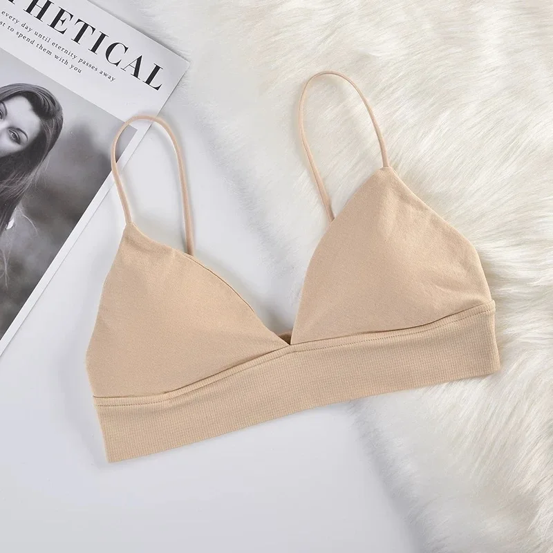 

2022 New Summer Women Bra French Triangle Tube Top Sexy Seamless Bras Camisole Wireless Backless Lingerie Bralette