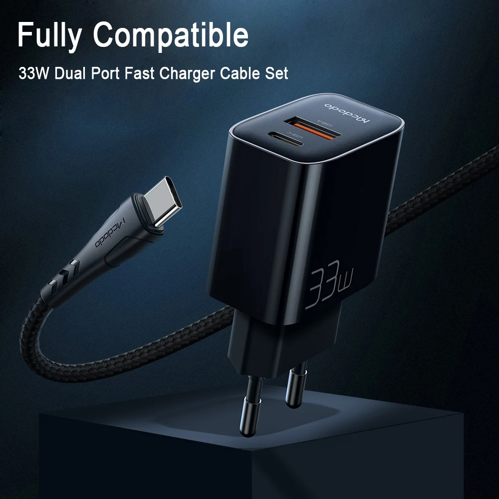 Mcdodo USB C Charger With Type C PD Cable 33W Fast Charging Phone Charger For Samsung S22 21 Xiaomi iPhone 14 Pro Tablet Macbook
