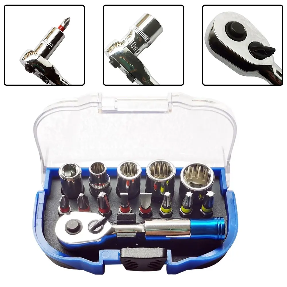 

14pcs Mini Ratchet Screwdriver Set Precision Torx Hex Screw Driver Bits Wrench Quick Release Socket Wrench Set Repair Hand Tool