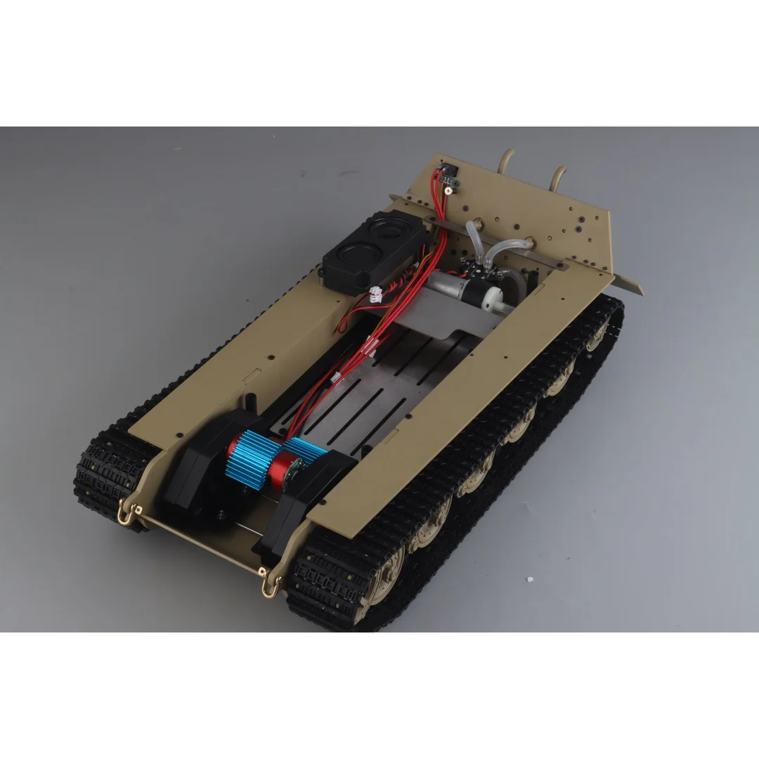 Фото Цельнометаллическое радиоуправляемое шасси King Tiger 1:16 для длинных радиоуправляемых баков DIY Heng со стальной коробкой передач 390, дымовой блок с матовым двигателем №2