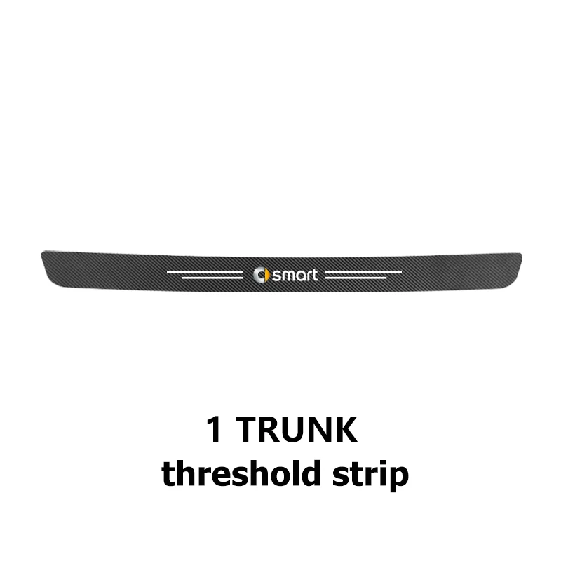 

Автомобильный логотип из углеродного волокна, кожаный порог, декоративная наклейка против царапин, аксессуары для Smart Fortwo Forfour 453 451 452 450 454