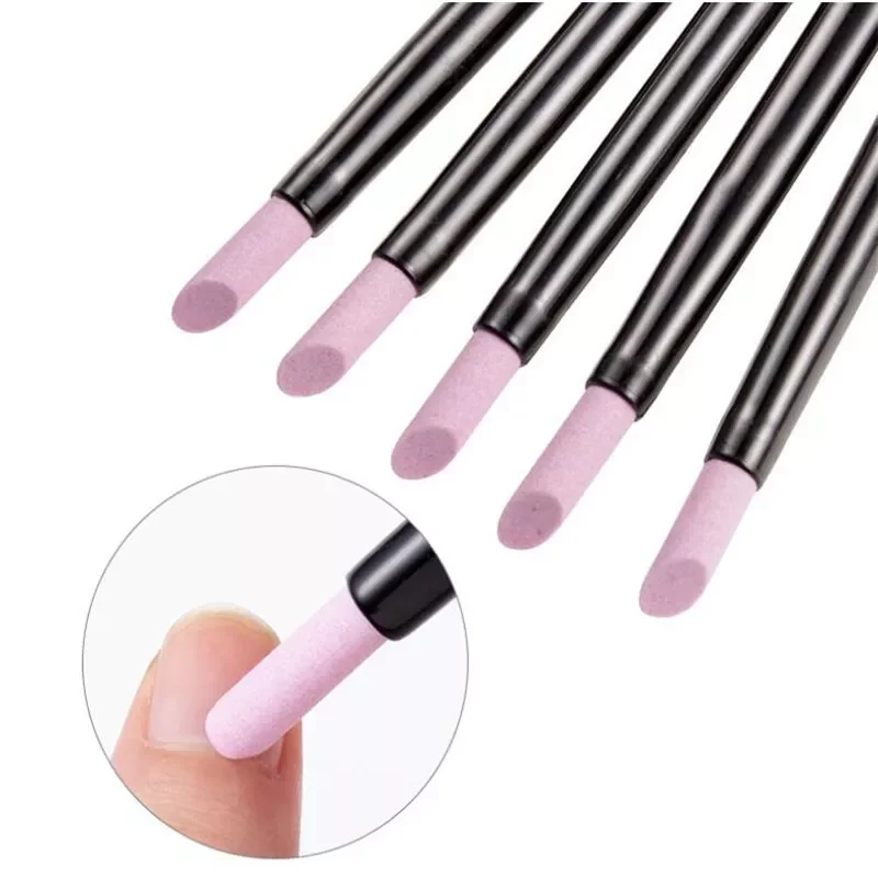 

Quartz Stone Scrub Pen Cuticle Remover Pusher Trimmer Dead Skin Remover Black Professional Nail Art Care Tool