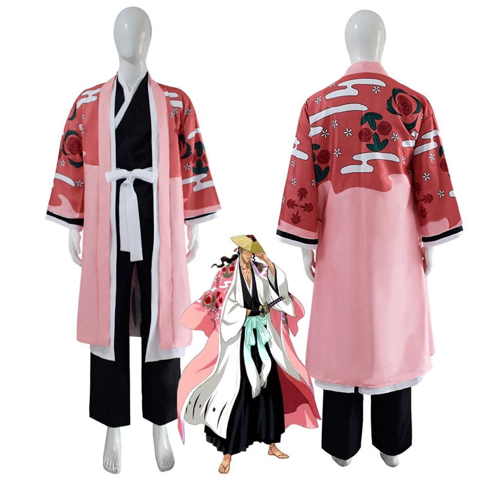 

Anime BLEACH Kyoraku Shunsui Full Set Kimono Unisex Adult Men Halloween Party Cosplay Costume Stage Performance Uniform Suits