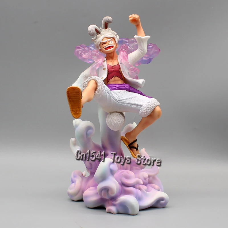 

24-сантиметровая Аниме Фигурка Луффи с кроличьими ушками, 5 фигурка Ника, Луффи, экшн-фигурка, форма бога солнца, статуя, ПВХ коллекционные игрушки