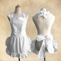 maid apron cotton cute white princess apron lace kitchen sleeveless cotton apron korean japan style high quality slim fit dress