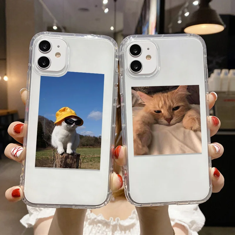 Clear Cute Cat Shockproof Cover For iPhone 11 Case iPhone 14 13 12 11 Pro Max 7 8 Plus XR XS Se 2020 Coque iphone 13 Mini Bumper