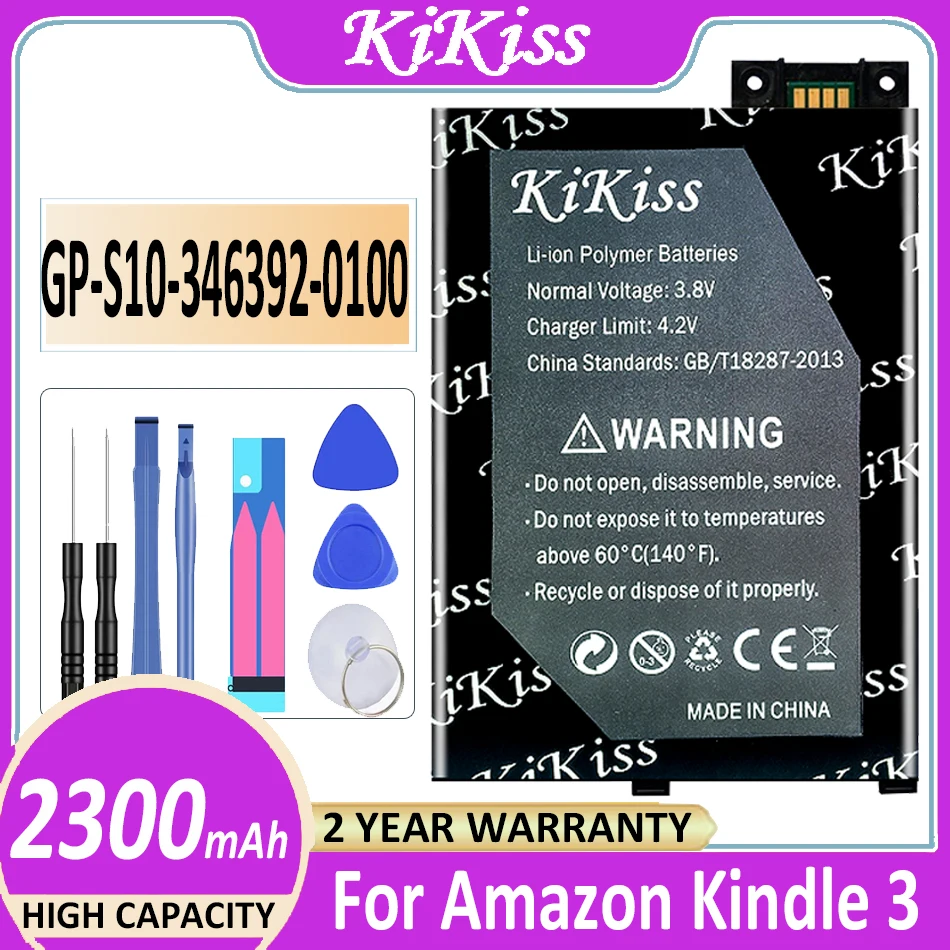 

Аккумулятор KiKiss 2300 мАч для электронной клавиатуры Amazon Kindle 3 III D00901 графитовый 170-1032-01 GP-S10-346392-0100 S11GTSF01A