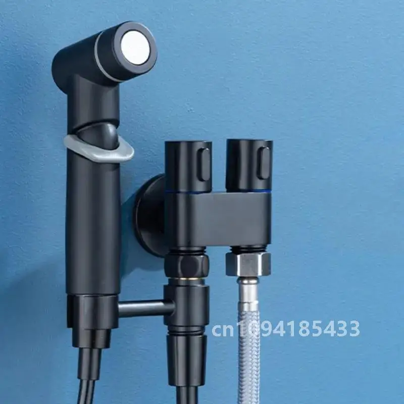 KKTNSG Hygienic Shower for Bathroom Toilet Bidet Head Double Outlet Angle Valve of Accessories Seat