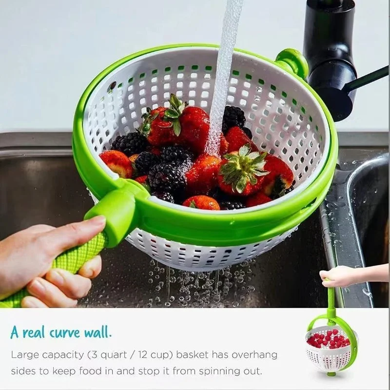 

Creative kitchen tools vegetables and fruits rotating water draining basket household filter water wash vegetables storage basin