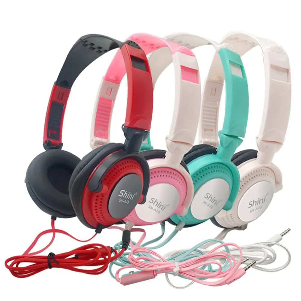 

Shini Wired Headphones With Microphone 35mm Earphones Foldable Gaming Headset Super Bass Stereo Music Headset For PC Phones