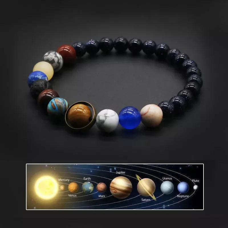 

2022 Universe Solar System Bracelet Women Natural Stone Eight Planets Bracelet Men Best Friends Gift For Him Gift For Her MY8