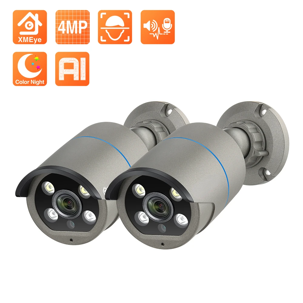 

IP-камера видеонаблюдения HD, 4 МП, ии, POE