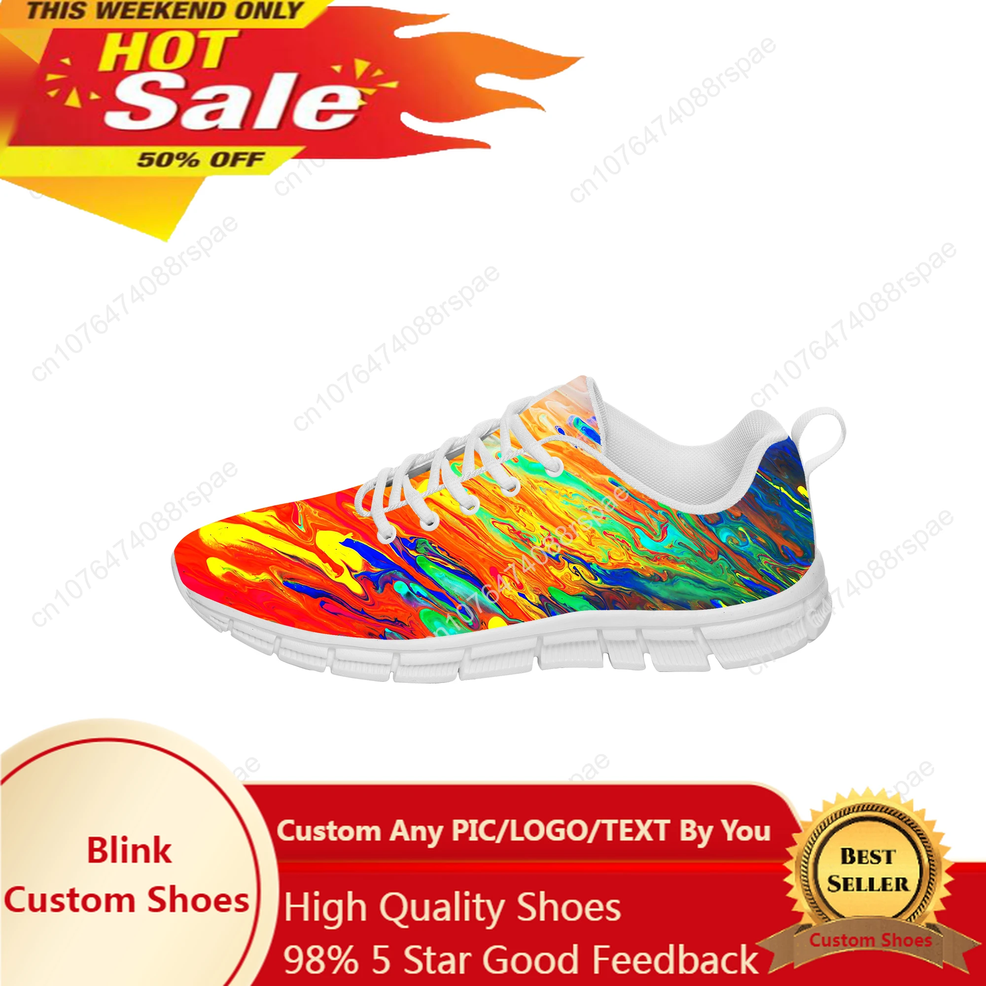 

Абстрактная разноцветная спортивная обувь для мужчин и женщин, подростковые кроссовки, повседневная Высококачественная обувь на заказ для пар, белые крутые кроссовки для бега