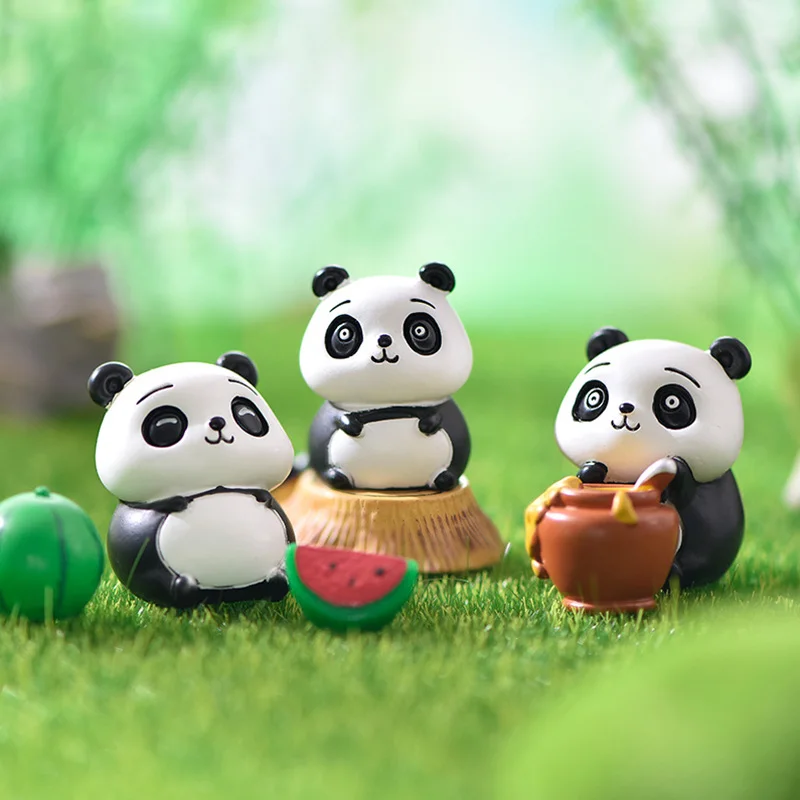

1pc Giant Panda Figurines Miniatures Mini Diy Ornament Cute Artificial Fairy Ggarden Gnome Home Decoration Microscopic Landscape