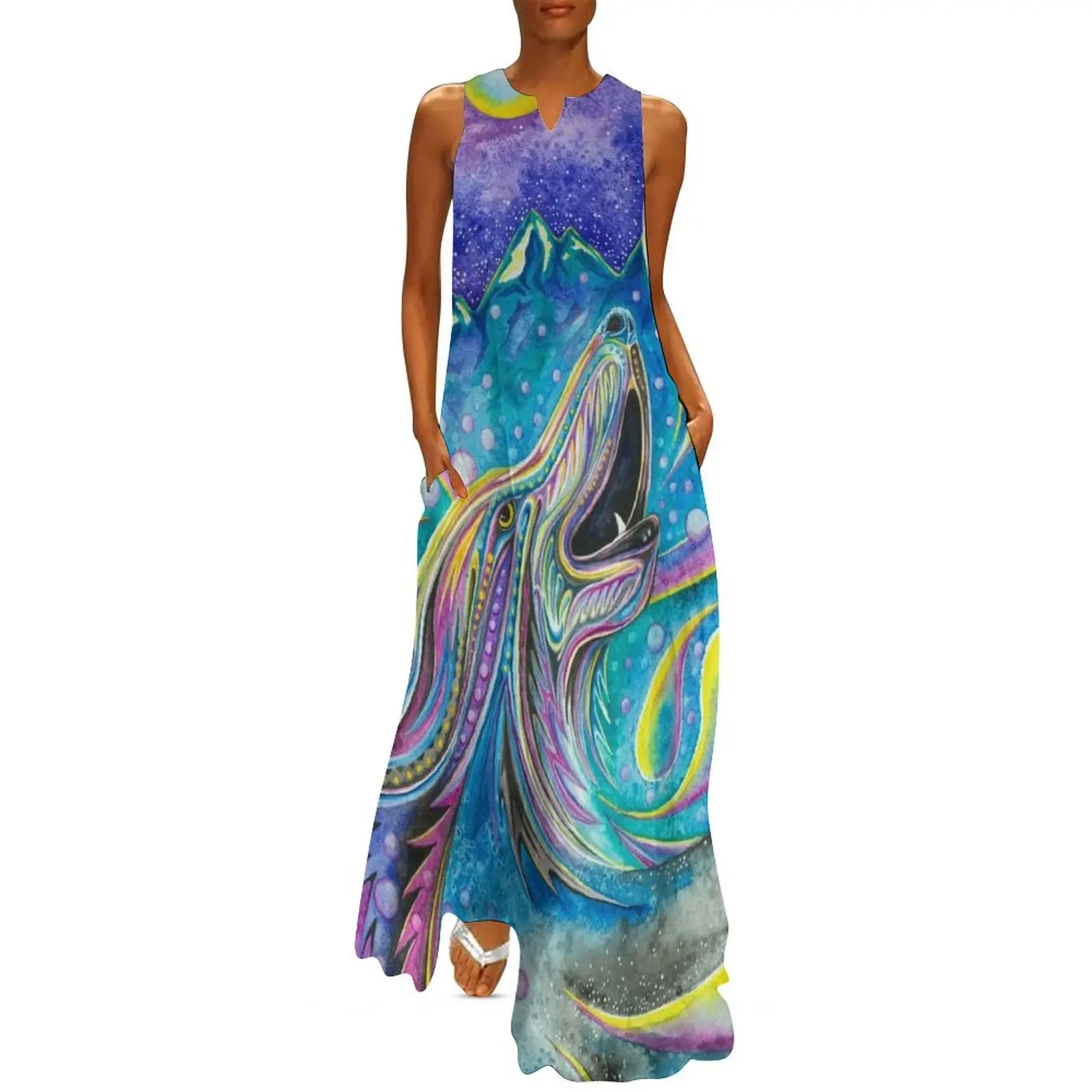 Длинное платье Sprit of the Wolf женское летнее 2025 Платье Женское вечернее