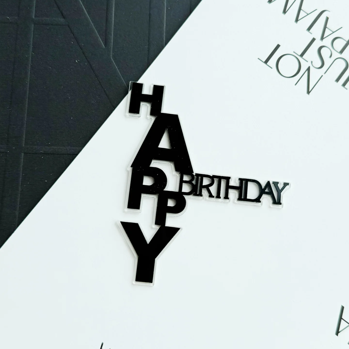 

MOONBIFFY Акриловый топпер для торта "С днем рождения", красный, золотой