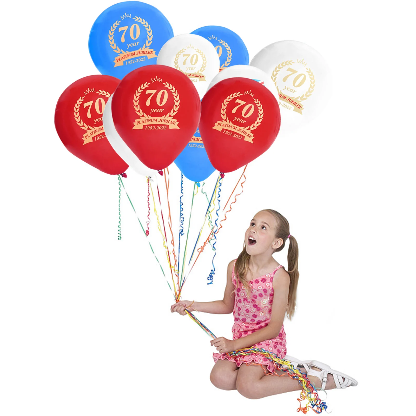 

2022 Jubilee Balloons 70th Jubilee Balloons Decorations Queens Jubilee Party Decorations Red Blue White Balloons Set For Street