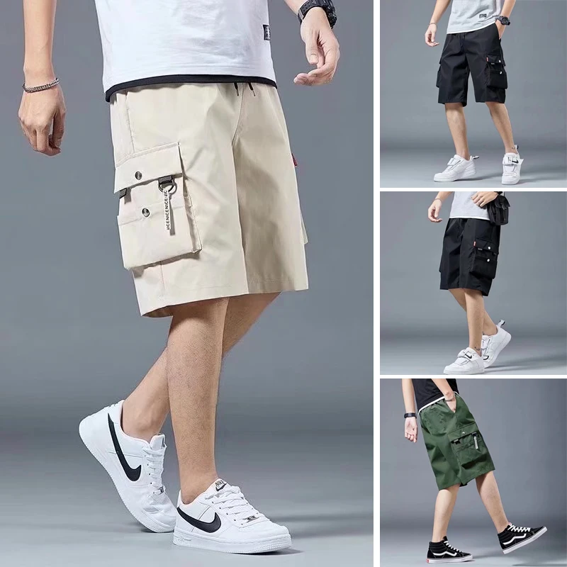 

2022 Summer New Men's Overalls Fashion Casual Men's Solid Color Shorts Daily Outdoor Casual Shorts