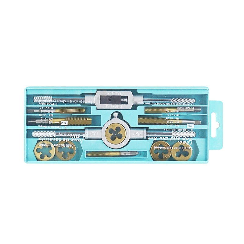 

Adjustable Taps Dies Taper Drill Threading Kit Wrench Metric Screw Tools M6/7/8/10/12 for Wood Plastic Soft Metal Steel