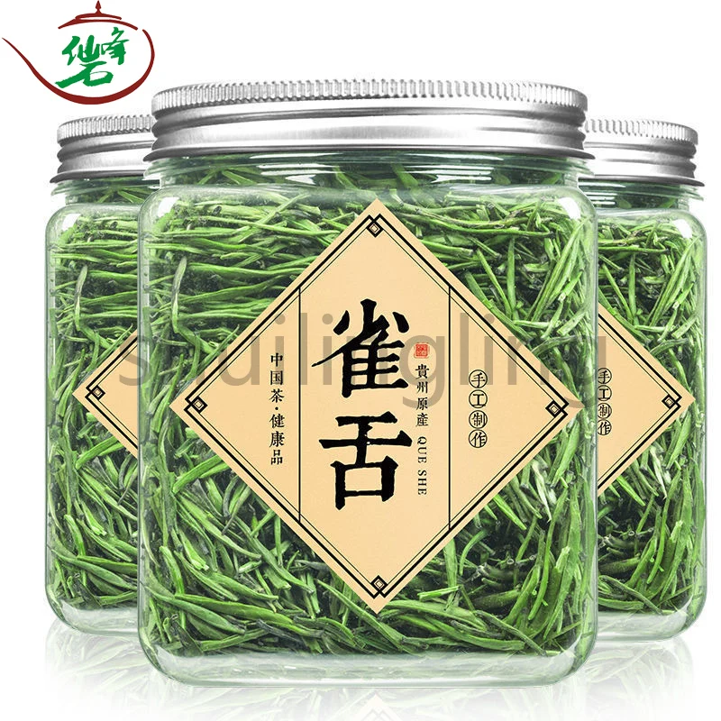 

2022 AAA Spring Queshe Hingh Quality Fresh Que She Green-Tea Sparrow Tongue Tea Health Care For Lose Weight Tea 50g/can