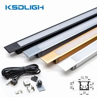 recessed led aluminum profile cabinet light 0 5mpcs frameless channel shelf hard bar lights removable linear laminate lights