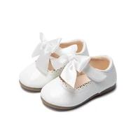 newborn flower childrens infant kids bowknot leather shoes for girls toddler baby mary jane white blue party wedding shoes new