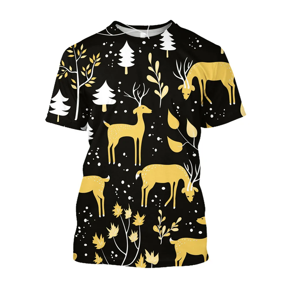 

Jumeast 3D олень Рождественская елка печатная Футболка оверсайз свободный олень Графические футболки для мужчин мультфильм кавайная праздничн...