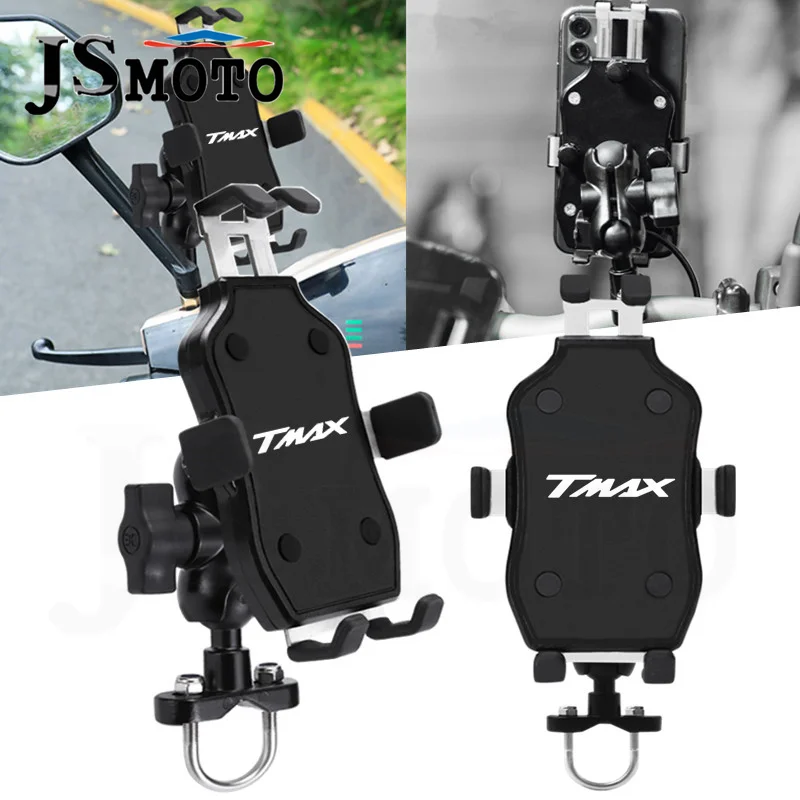 

Universal For YAMAHA TMAX 500 TMAX500 Tmax 500 Motorcycle Handlebar Rearview Mirror Mobile Phone Holder Mount GPS Stand Bracket