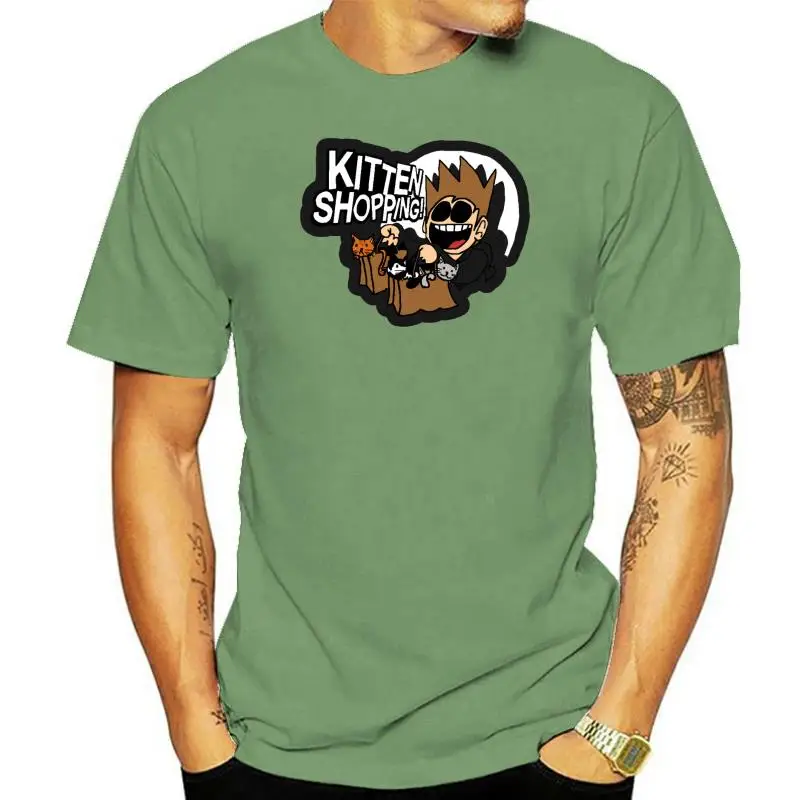 Eddsworld котенок покупки мужские черные футболки рубашка одежда футболки мужская одежда Бесплатная доставка Топ Футболка мужские короткие