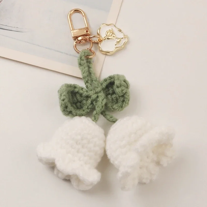 Вязаный крючком колокольчик-орхидея ручной работы брелок-подвеска для ключей от