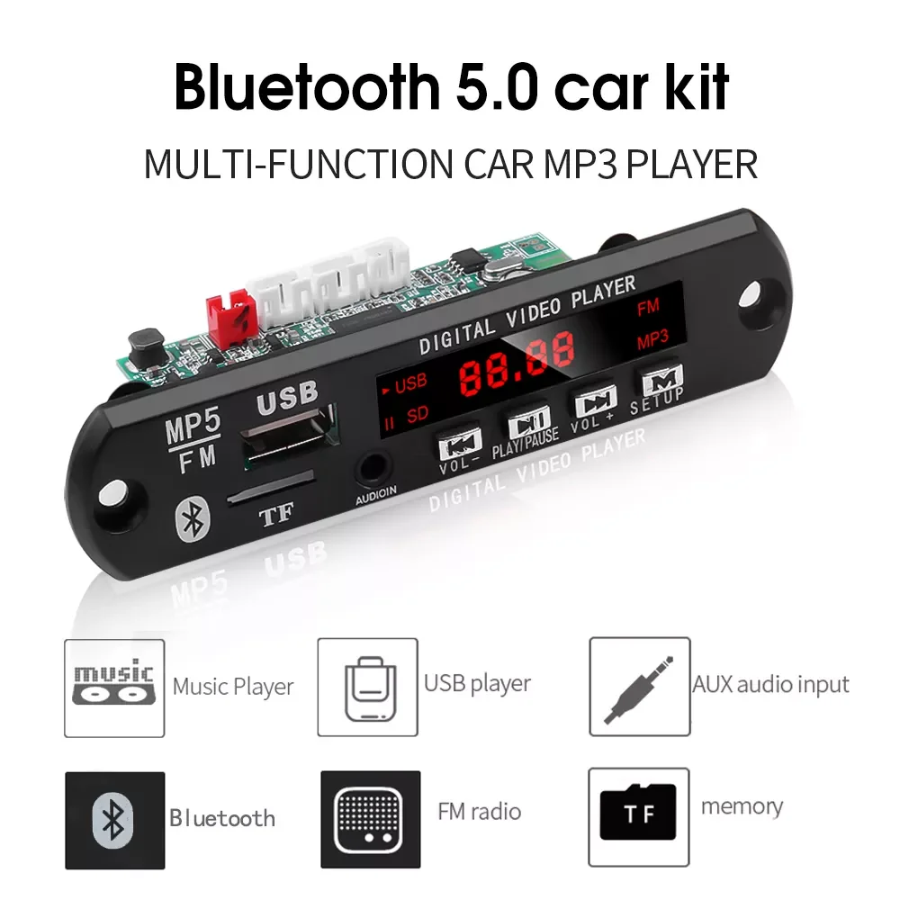 

Автомобильный mp5-плеер, модуль декодера USB TF MP3 WAV, декодирование без потерь, набор «сделай сам», электронный декодер для видео и аудио выхода, ...